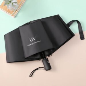 DV UTILS Auto Open Close 3 Folds Travel Umbrella - Black